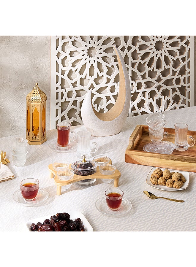 Home Box Ribbed Glass Cup and Saucer Set for Home - Image 4